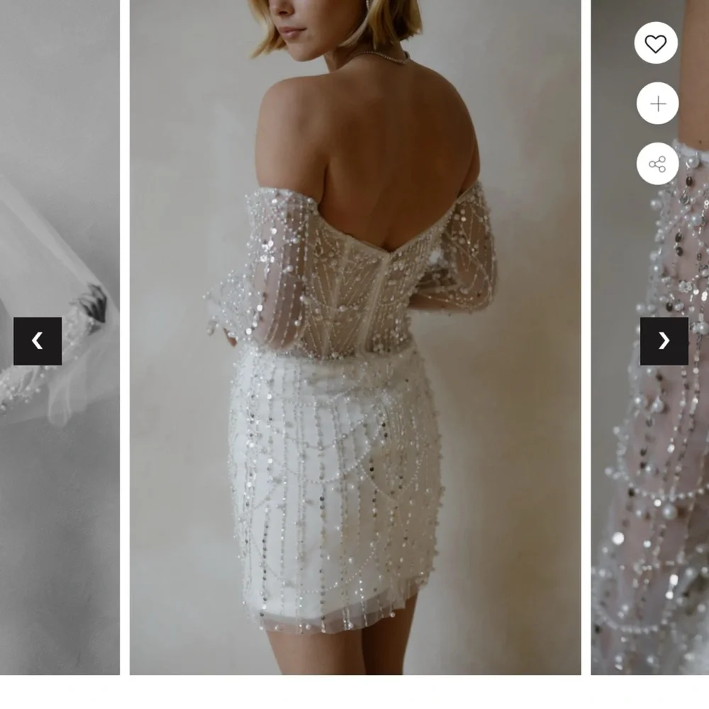 UNTAMED PETALS BY AMANDA JUDGE White Pearl Embellished Mini Dress - Picture 6 of 7